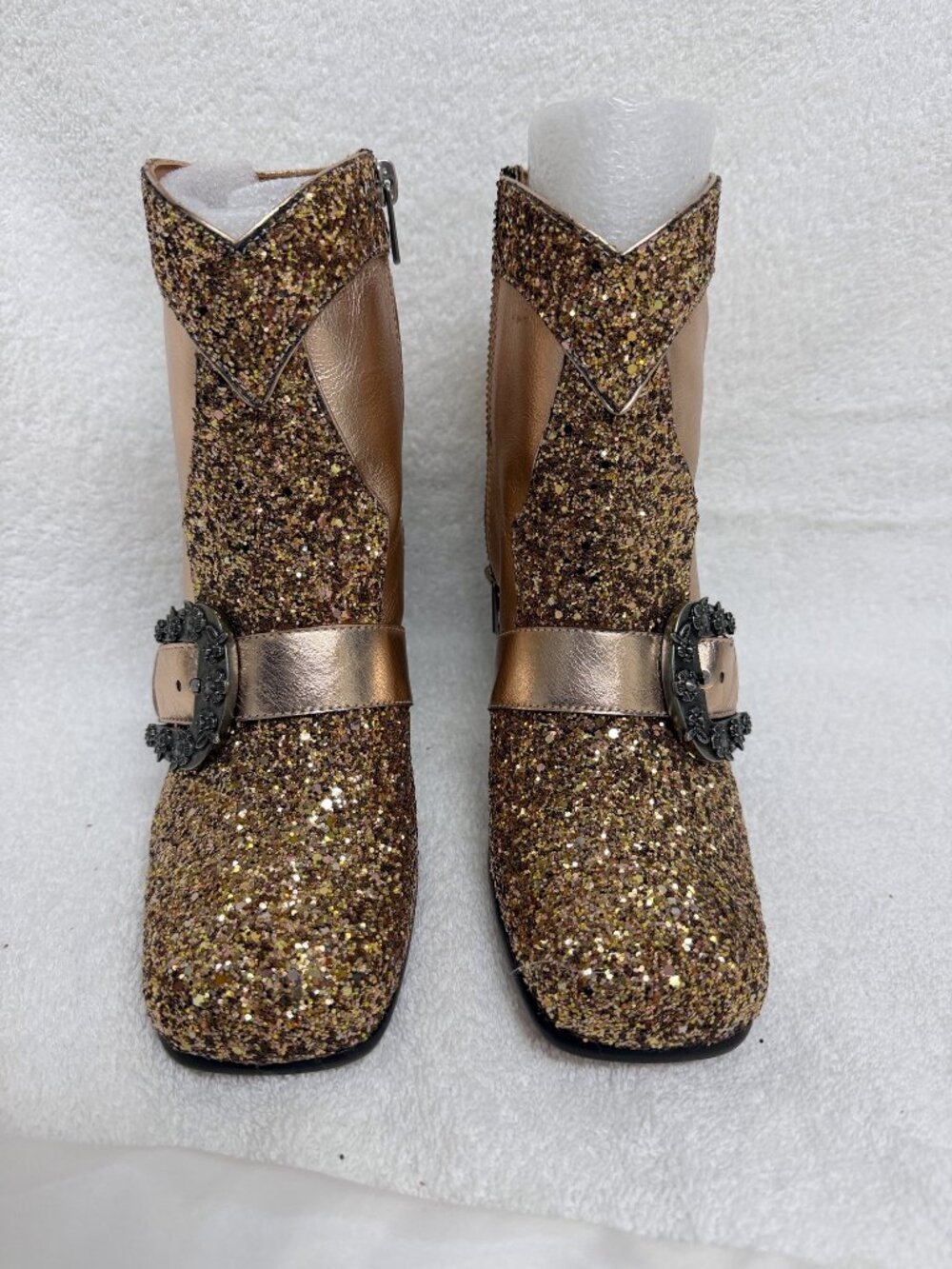 Coach - Leather Colorblock Pattern Boots - Size 7